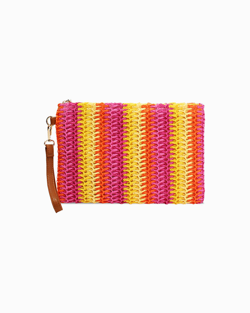 Pochette donna mare gialla in raffia image number null