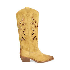 Bottes femme cognac en microfibre, Primadonna, 25P604603MFCOGN035, 001a