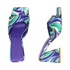 Mules viola in raso, tacco 8 cm , Scarpe, 192121402RSMUVI036, 003 preview