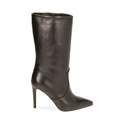 Ankle boots neri in pelle, tacco stiletto 10 cm , Primadonna, 20A565006PENERO035, 001 preview