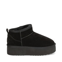 Stivaletto invernale in camoscio nero, 24N801251CMNERO036, 001a