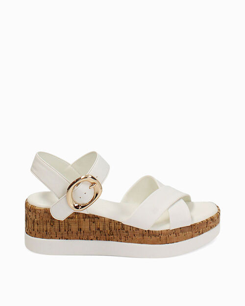 Zeppe bianche tacco 6 cm, WHITE