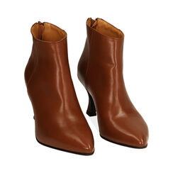 Ankle boots cognac in pelle, tacco 7 cm  , SPECIAL PRICE, 18A560030PECOGN036, 002 preview
