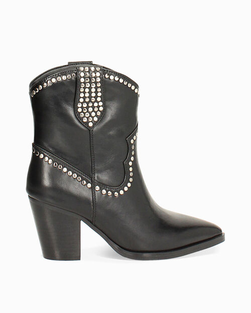 ZAPATOS BOTAS CA&Ntilde;A CORTA SINTETICO NERO, BLACK