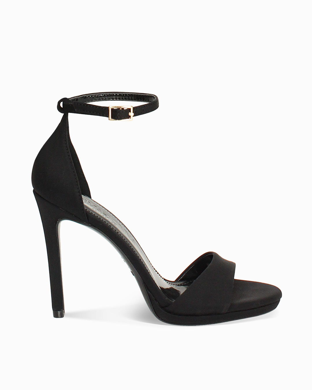 Sandalo con tacco donna nero con plateau, tacco 10 cm