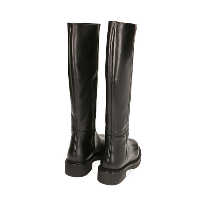 Stivali donna neri in pelle tacco 4 cm Primadonna Collection