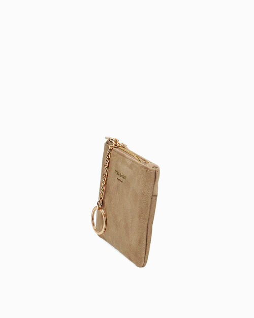 Porte-monnaie taupe avec fermeture &eacute;l&eacute;gante, TAUPE