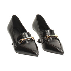 Mocassini lucidi neri con tacco di 5,8 cm, Primadonna, 264934907EUNERO035, 003 preview