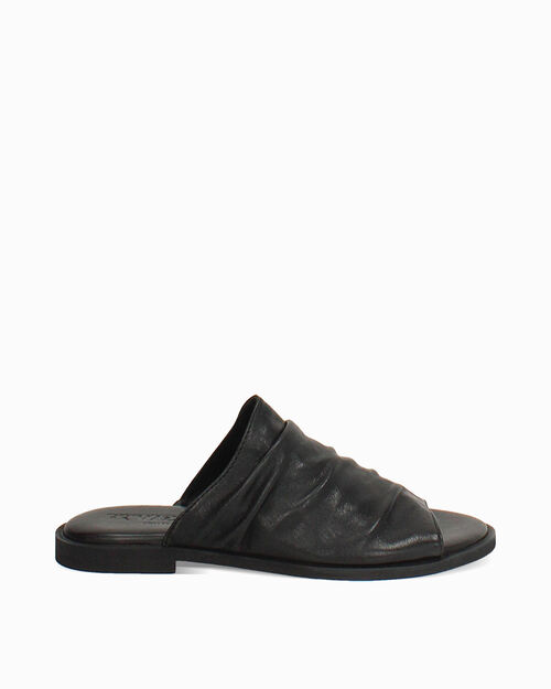 BOTAS DE LLUVIA FLAT PIEL LAVADA NERO, BLACK