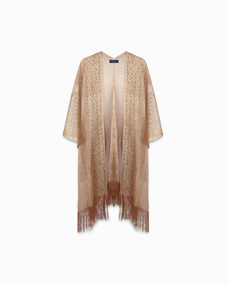 Poncho donna oro in tessuto image number null