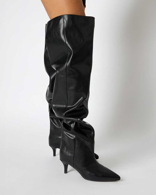CHAUSSURES POUR FEMMES BOTTE AU CUISSES, BLACK