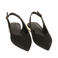 Ballerine nere slingback in tessuto, Primadonna, 214934666LYNERO037, 002a