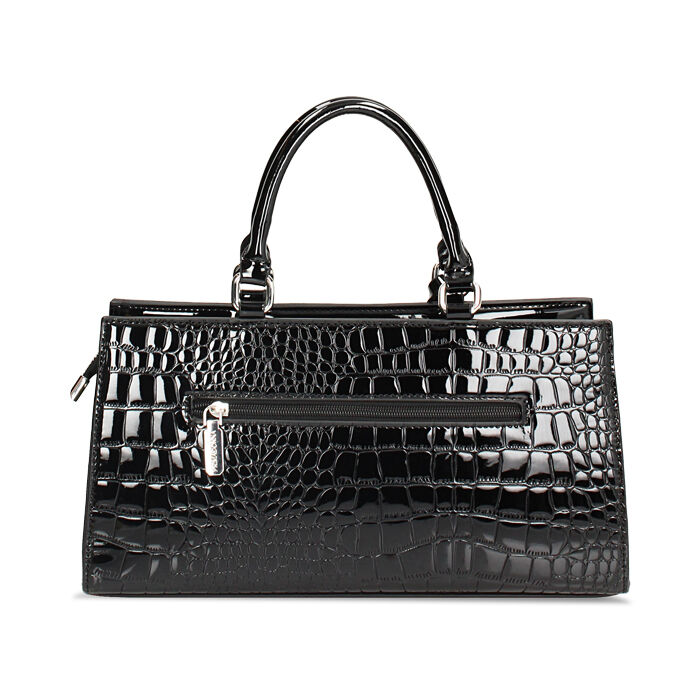Sac a main effet croco noir online