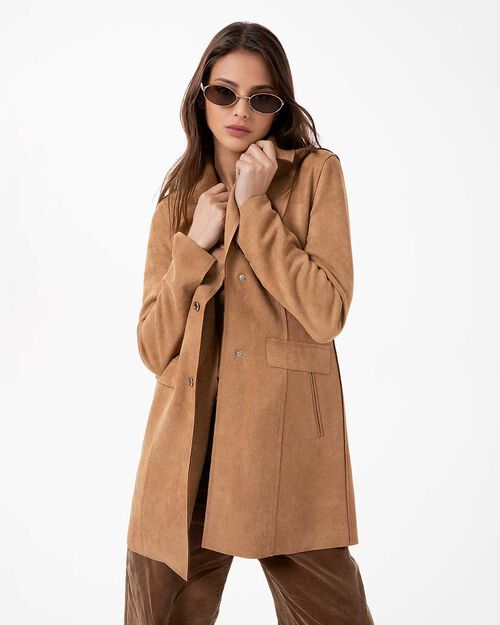 Trench cognac dal design sofisticato, COGNAC