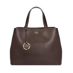 Bolso de mano marr&oacute;n oscuro con bandolera removible, Bolsos, 275701419EPMOROUNI, 001a