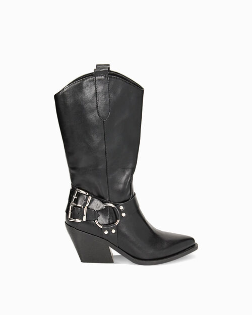 CHAUSSURES POUR FEMMES BOTTE SYNTHETIQUE, BLACK