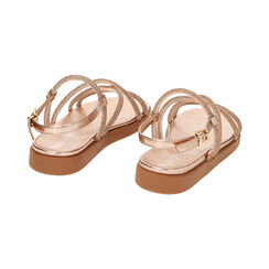 Sandales plates rose-or en laminé avec pierres, Primadonna, 232734210LPRAOR035, 003 preview