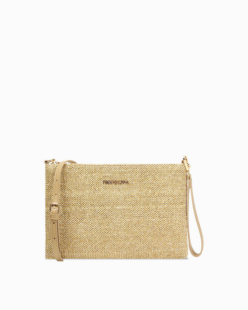 Pochette beige con dettagli eleganti, BEIGE