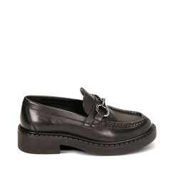 Mocassini platform in pelle nera, Primadonna, 22B811209PENERO036, 001a