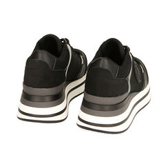 Sneakers nere in tessuto, platform 4,5 cm , SPECIAL SALE, 190625304TSNERO035, 003 preview