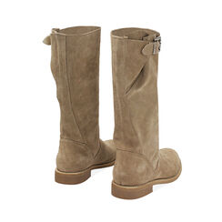 Stivali biker in camoscio beige, Primadonna, 271075009CMBEIG036, 003 preview