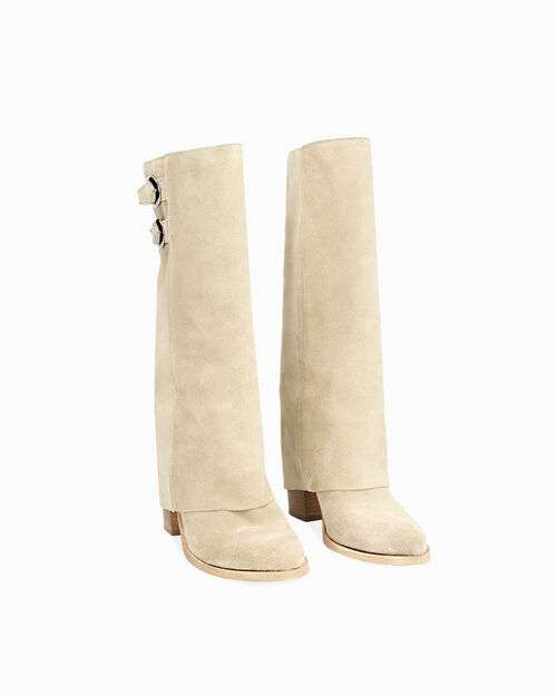 ZAPATOS BOTAS SUEDE BEIG, BEIGE