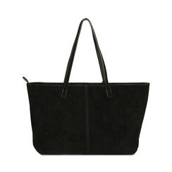 Borsa a spalla shopper nera in camoscio, Primadonna, 22U309913CMNEROUNI, 003 preview