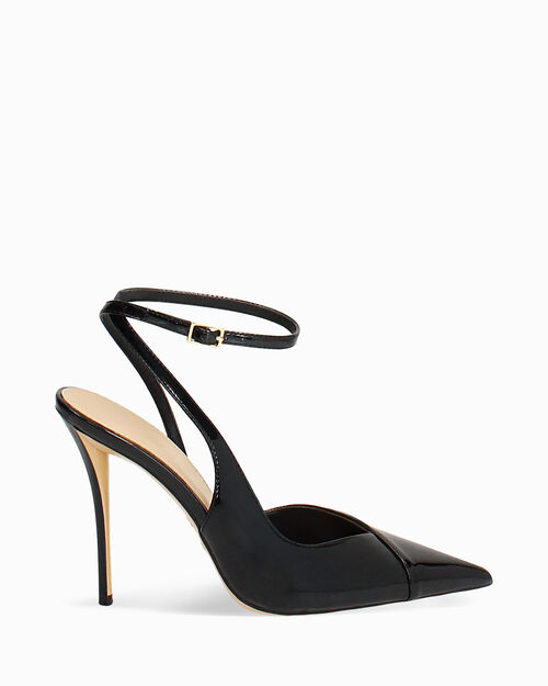 Zapatos de sal&oacute;n negros destalonados tac&oacute;n 10,5 cm, BLACK