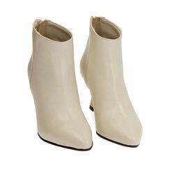 Ankle boots panna in pelle, tacco 7 cm  , SPECIAL SALE, 18A560030PEPANN037, 002a