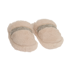 Pantofole donna panna con strass Primadonna Collection