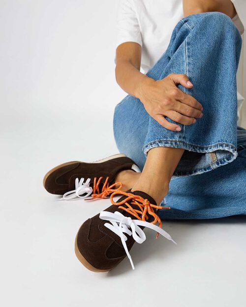 CHAUSSURES POUR FEMMES SNEAKERS SU&Egrave;DE MO, DK BROWN