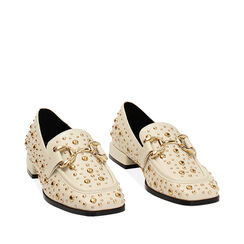 Mocasín crema tachonado bajo, Primadonna, 244943801EPPANN037, 002a