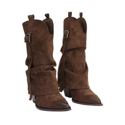 WOMEN SHOES BOOTS TEXANO MICROFIBER MORO, Primadonna, 263063906MFMORO036, 002a