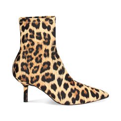 Tronchetto leopardato in tessuto, tacco 7 cm, Primadonna, 244972601LYLEOP041, 001 preview