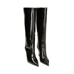 Stivali neri in naplak a punta, tacco 10 cm, Primadonna, 22T905351NPNERO035, 002 preview