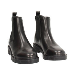 Botín Beatles negros de piel auténtica con suela de goma, Primadonna, 26B810822PENERO035, 003 preview