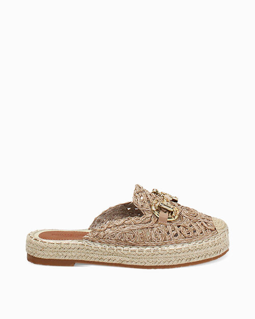 WOMEN SHOES SABOT RAFIA TAUP, TAUPE