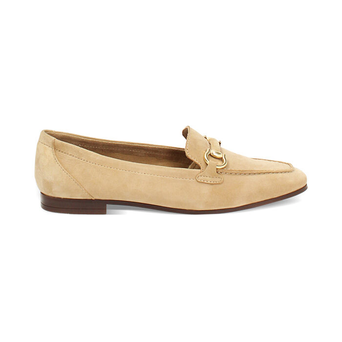 Mocassino taupe in camoscio, Primadonna, 257725525CMTAUP036