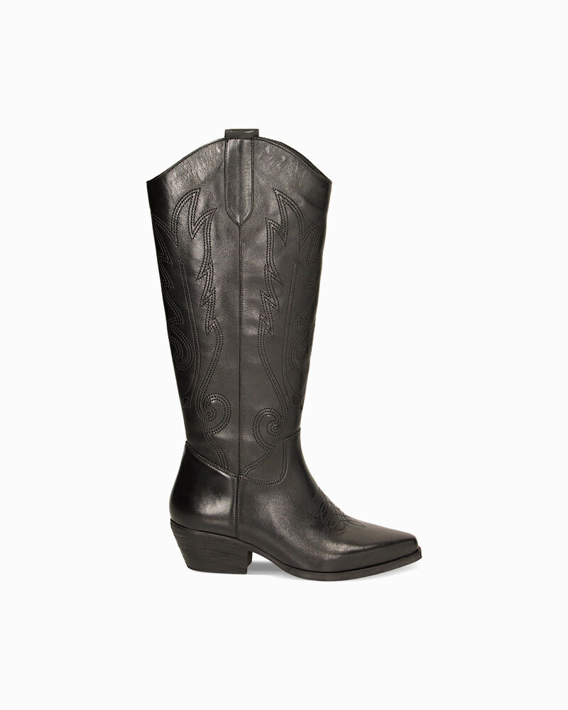 Botas texanas negras de cuero image number null