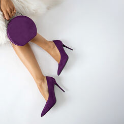 Clutch viola in microfibra con tracolla removibile, Primadonna, 261123006MFVIOLUNI, 002 preview