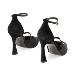 Open shank nere in velluto, tacco 9,5 cm, Primadonna, 242159745VLNERO037, 003 preview