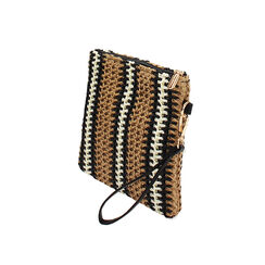 Pochette donna mare nera in raffia, Primadonna, 25J900704RFNEROUNI, 003 preview