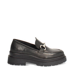 CALZATURA MOCASSINO PELLE LAVATA NERO, Primadonna, 261050500PANERO036, 001a
