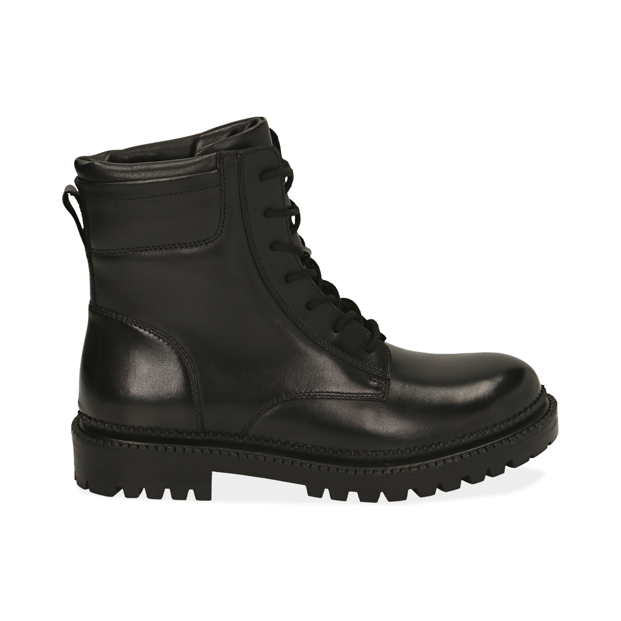 Botas militares de piel en color negro | Primadonna Collection