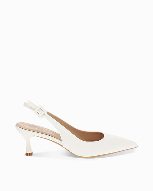 Zapato destalonado blanco tac&oacute;n 6 cm, WHITE