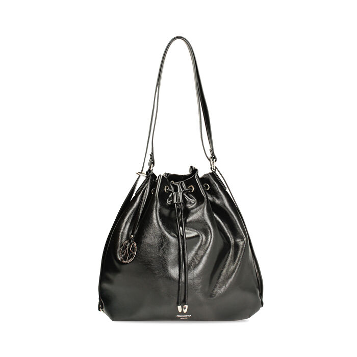 Mochila negro brillante con tres bolsillos y correa no removible, Primadonna, 265700587EUNEROUNI