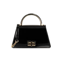 Mini bolsa de mujer negra en charol, Primadonna, 255126021VENEROUNI, 001 preview