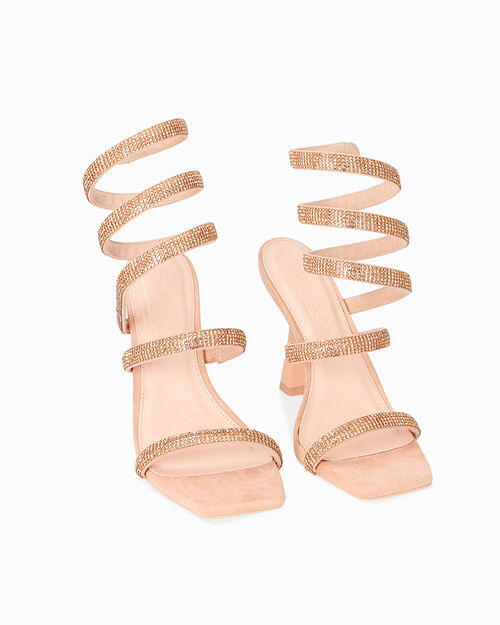 WOMEN SHOES SANDAL MICROFIBER NUDE, NUDE