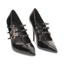 Decolleté nera con tacco 10 cm e finiture lucide, Primadonna, 262130604VENERO035, 003 preview