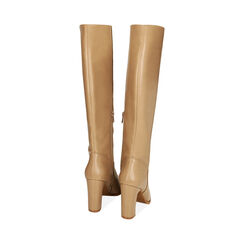 Bottes beiges à bout pointu, talon 9,5 cm , Primadonna, 203003103EPBEIG035, 003 preview